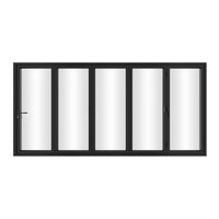 KaMic 144" x 80" 5 Panels Alumium Folding Door in Black, Folded Out from Right to Left Model #: FD5PBK14480-RL