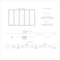 KaMic 144" x 96" 5 Panels Alumium Folding Door in Black, Folded Out from Left to Right Model #: FD5PBK14496-LR