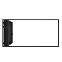 KaMic 144" x 96" 5 Panels Alumium Folding Door in Black, Folded Out from Left to Right Model #: FD5PBK14496-LR