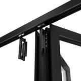 KaMic Versa-Fold 144" x 96" 5 Panels Alumium Folding Door in Black, Folded Out from Left to Right Model #: FD5PBK14496-LR
