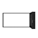 KaMic 144" x 96" 5 Panels Alumium Folding Door in Black, Folded Out from Left to Right Model #: FD5PBK14496-LR