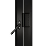 KaMic Versa-Fold 144" x 96" 5 Panels Alumium Folding Door in Black, Folded Out from Right to Left Model #: FD5PBK14496-RL