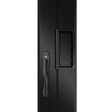 KaMic Versa-Fold 144" x 96" 5 Panels Alumium Folding Door in Black, Folded Out from Right to Left Model #: FD5PBK14496-RL