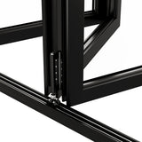 KaMic Versa-Fold 144" x 96" 5 Panels Alumium Folding Door in Black, Folded Out from Right to Left Model #: FD5PBK14496-RL