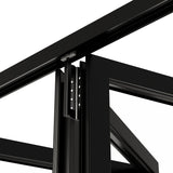 KaMic Versa-Fold 144" x 96" 5 Panels Alumium Folding Door in Black, Folded Out from Right to Left Model #: FD5PBK14496-RL