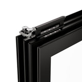 KaMic Versa-Fold 144" x 96" 5 Panels Alumium Folding Door in Black, Folded Out from Right to Left Model #: FD5PBK14496-RL