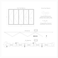 KaMic 144" x 96" 5 Panels Alumium Folding Door in Black, Folded Out from Right to Left Model #: FD5PBK14496-RL