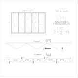 KaMic 144" x 96" 5 Panels Alumium Folding Door in Black, Folded Out from Right to Left Model #: FD5PBK14496-RL