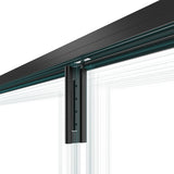 KaMic Versa-Fold 168" x 80" 5 Panels Alumium Folding Door in Black, Folded Out from Left to Right Model #: FD5PBK16880-LR