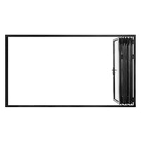 KaMic 168" x 80" 5 Panels Alumium Folding Door in Black, Folded Out from Right to Left Model #: FD5PBK16880-RL