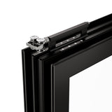 KaMic Versa-Fold 168" x 96" 5 Panels Aluminum Folding Doors in Black, Folded Out from Left to Right Model #: FD5PBK16896-LR