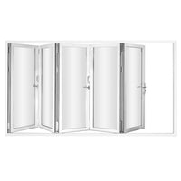 KaMic 144" x 80" 5 Panels Aluminum Folding Door In White, Folded Out From Left To Right Model #: FD5PWH14480-LR