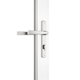 KaMic Versa-Fold 144" x 80" 5 Panels Aluminum Folding Door In White, Folded Out From Left To Right Model #: FD5PWH14480-LR