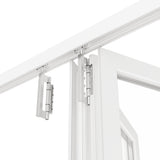 KaMic Versa-Fold 144" x 80" 5 Panels Aluminum Folding Door In White, Folded Out From Left To Right Model #: FD5PWH14480-LR