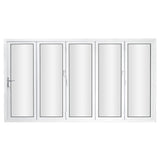 KaMic 144" x 80" 5 Panels Aluminum Folding Door In White, Folded Out From Right To Left Model #: FD5PWH14480-RL