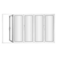 KaMic 144" x 80" 5 Panels Aluminum Folding Door In White, Folded Out From Right To Left Model #: FD5PWH14480-RL