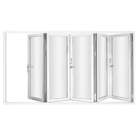 KaMic 144" x 80" 5 Panels Aluminum Folding Door In White, Folded Out From Right To Left Model #: FD5PWH14480-RL