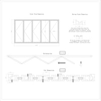 KaMic 144" x 80" 5 Panels Aluminum Folding Door In White, Folded Out From Right To Left Model #: FD5PWH14480-RL