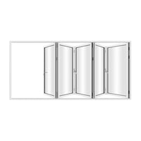 KaMic 144" x 80" 5 Panels Aluminum Folding Door In White, Folded Out From Right To Left Model #: FD5PWH14480-RL