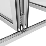 KaMic 144" x 80" 5 Panels Aluminum Folding Door In White, Folded Out From Right To Left Model #: FD5PWH14480-RL