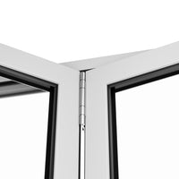 KaMic 144" x 80" 5 Panels Aluminum Folding Door In White, Folded Out From Right To Left Model #: FD5PWH14480-RL