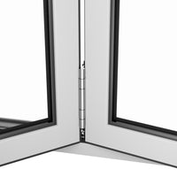 KaMic 144" x 80" 5 Panels Aluminum Folding Door In White, Folded Out From Right To Left Model #: FD5PWH14480-RL