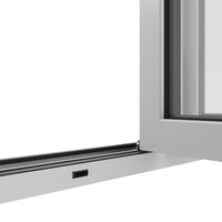 KaMic 144" x 80" 5 Panels Aluminum Folding Door In White, Folded Out From Right To Left Model #: FD5PWH14480-RL