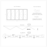KaMic 144" x 80" 5 Panels Aluminum Folding Door In White, Folded Out From Right To Left Model #: FD5PWH14480-RL