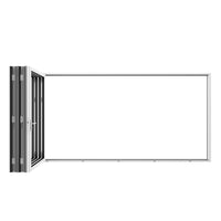 KaMic 144" x 80" 5 Panels Aluminum Folding Door In White, Folded Out From Right To Left Model #: FD5PWH14480-RL