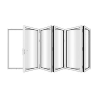 KaMic 168" x 80" 5 Panels Aluminum Folding Door In White, Folded Out From Left To Right Model #: FD5PWH16880-LR
