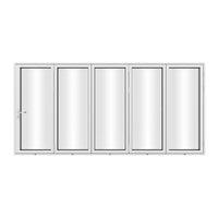 KaMic 168" x 80" 5 Panels Aluminum Folding Door In White, Folded Out From Left To Right Model #: FD5PWH16880-LR