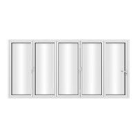 KaMic 168" x 80" 5 Panels Aluminum Folding Door In White, Folded Out From Left To Right Model #: FD5PWH16880-LR