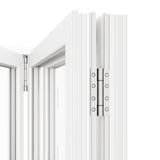 KaMic Versa-Fold 168" x 96" 5 Panels Aluminum Folding Door In White, Folded Out From Left To Right Model #: FD5PWH16896-LR