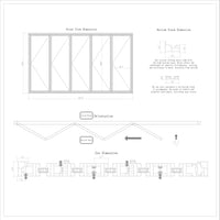 KaMic 168" x 96" 5 Panels Aluminum Folding Door In White, Folded Out From Right To Left Model #: FD5PWH16896-RL