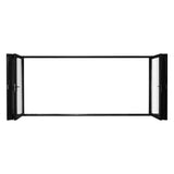 KaMic 192" x 80" 6 Panels Aluminum Folding Doors in Black, Folded Out from Dual Open Model #: FD6PBK19280-DO