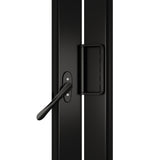 KaMic Versa-Fold 192" x 80" 6 Panels Aluminum Folding Doors in Black, Folded Out from Dual Open Model #: FD6PBK19280-DO