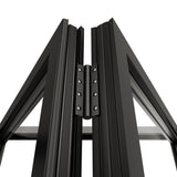 KaMic Versa-Fold 192" x 80" 6 Panels Aluminum Folding Doors in Black, Folded Out from Dual Open Model #: FD6PBK19280-DO