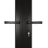 KaMic Versa-Fold 144" x 96" 5 Panels Alumium Folding Door in Black, Folded Out from Right to Left Model #: FD5PBK14496-RL
