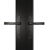 KaMic Versa-Fold 144" x 96" 5 Panels Alumium Folding Door in Black, Folded Out from Right to Left Model #: FD5PBK14496-RL