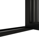 KaMic Versa-Fold 192" x 96" 6 Panels Alumium Folding Door in Black, Folded Out from Dual Open Model #: FD6PBK19296-DO