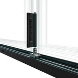 KaMic Versa-Fold 192" x 96" 6 Panels Alumium Folding Door in Black, Folded Out from Dual Open Model #: FD6PBK19296-DO