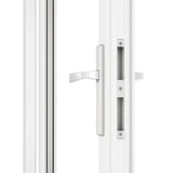 KaMic Versa-Fold 192" x 80" 6 Panels Aluminum Folding Doors in White, Folded Out from Dual Open Model #: FD6PWH19280-DO