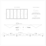 KaMic 192" x 80" 6 Panels Aluminum Folding Doors in White, Folded Out from Dual Open Model #: FD6PWH19280-DO