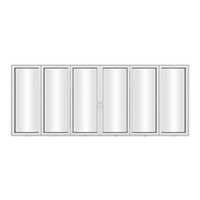 KaMic 192" x 80" 6 Panels Aluminum Folding Doors in White, Folded Out from Dual Open Model #: FD6PWH19280-DO