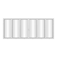 KaMic 192" x 80" 6 Panels Aluminum Folding Doors in White, Folded Out from Dual Open Model #: FD6PWH19280-DO