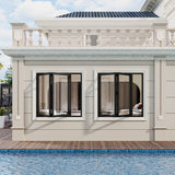 KaMic Versa-Fold 60" x 48" 2 Panels Aluminum Folding Window in Black, Folded Out from Right to Left Model #: FW2PBK6048-RL