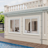 KaMic Versa-Fold 36" x 36" 2 Panels Aluminum Folding Window in White, Folded Out from Right to Left Model #: FW2PWH3636-RL