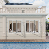 KaMic Versa-Fold 72" x 48" 2 Panels Aluminum Folding Window in White, Folded Out from Left to Right Model #: FW2PWH7248-LR