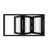 KaMic Versa-Fold 96" x 36" 3 Panels Aluminum Folding Window in Black, Folded Out from Right to Left Model #: FW3PBK9636-RL