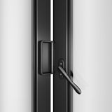 KaMic Versa-Fold 96" x 36" 3 Panels Aluminum Folding Window in Black, Folded Out from Right to Left Model #: FW3PBK9636-RL